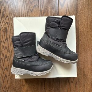 Kids Waterproof Black Winter Boots